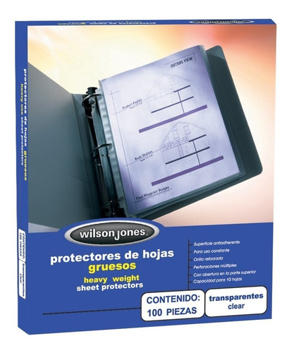 Protector De Hojas Wilson Jones Grueso Carpeta Tamaño Carta