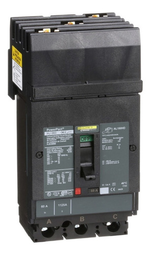 Imagen 1 de 1 de Interruptor Termomagnético 3p 60a Schneider Hja36060