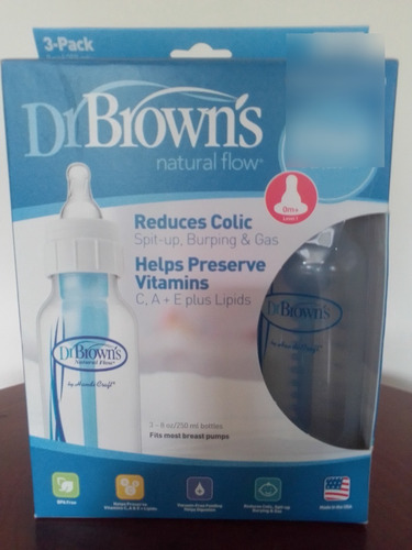 Tripack Teteros Dr Browns 250 Ml. Recién Nacido.