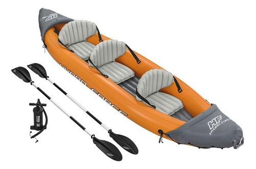 Kayak Inflable P/ 3 Personas Rapid X3 Hydro-force + 2 Remos Naranja