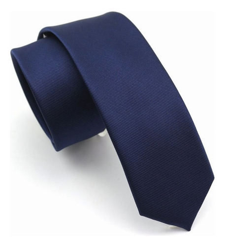 Classic Color Solid Color Corbata Delgada Slim Lazo Hecha Color Azul