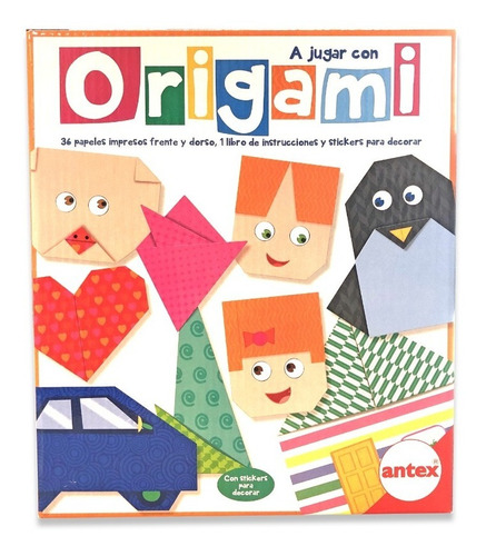 Crea Origami Origamis 36 Papeles Libro Y Stickers Antex