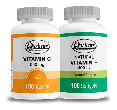 Vitamina C 500 Mg + Vitamina E 400 Ui - Qualivits Vitaminas