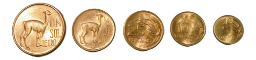 5 Monedas De La Colección De La Vicuña - Moneda Sol De Oro