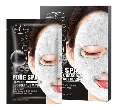 Imagen 2 de 3 de Mascarilla Facial De Burbujas Carbon Y Bamboo Pack 10 Unid