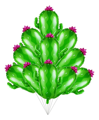 Globo Con Forma De Cactus Verde, 5 Piezas, Película De Alumi