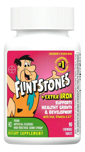 Multivitaminas Extra Hierro Para Niños Flintstones 90tab Sabor Frutas