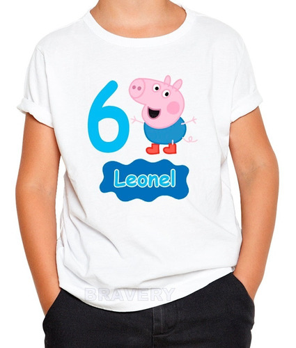 Remera Peppa Pig Cumpleaños Unisex