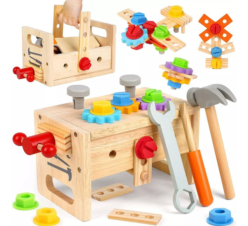 Kit De Herramientas De Madera Para Niños, Juguetes Y Juegos