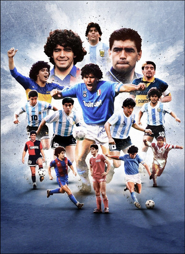 Cuadros De 50x70 Maradona.  Con Bastidor De Madera.