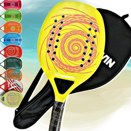 Raquete Beach Tennis Carbono Camewin Cores Modelos + Estojo Cor Amarelo