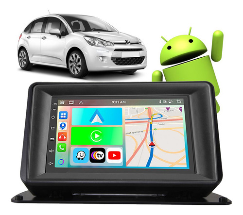 Kit Multimidia Android Citroen C3 13 14 15 16 17 18 19 Waze