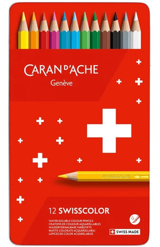 Juego De Lapices Caran D´ache Swisscolor Acuarelable X12