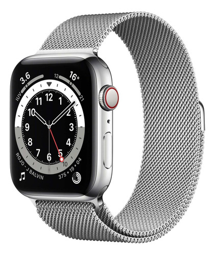 Apple Watch  Series 6 (GPS+Cellular) - Caixa de  aço inoxidável prata de 44 mm - Pulseira estilo milanês prata