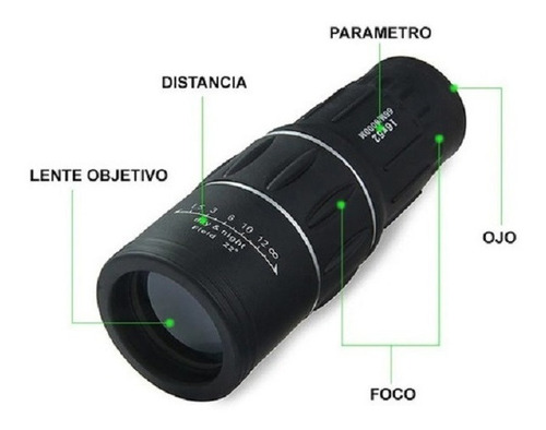 Imagen 2 de 5 de Monocular Hokenn Hd 16x52 Profesional Pro Bak4 Waterproof