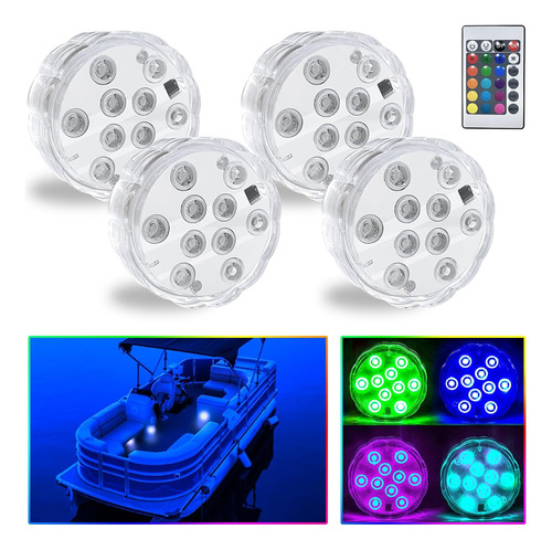 Luces De Barco Led Rgb Control Remoto Inalámbrico, Bat...