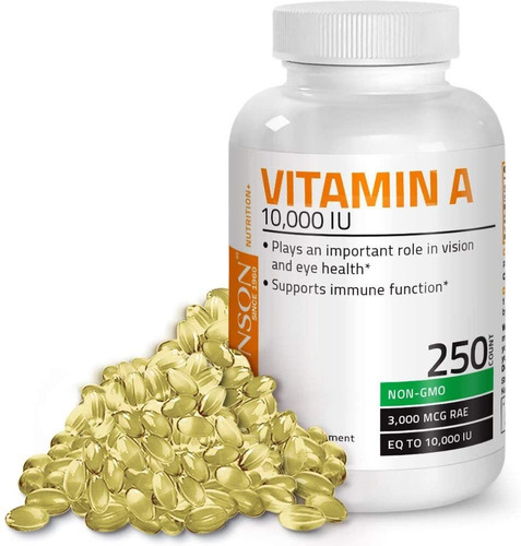 Vitamina A Bronson 10.000 Iu, 250 Cápsulas Blandas