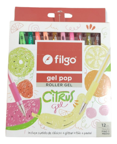 Roller Gel Pop Citrus Set X 12 Filgo 