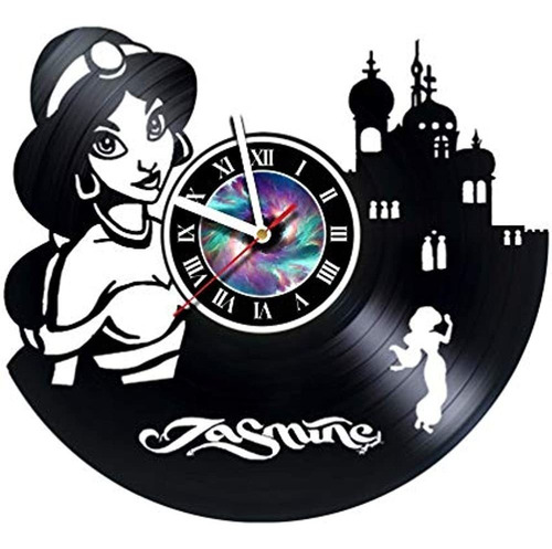 Reloj De Pared Compatible Con Princess Jasmine - Vinilo Hech