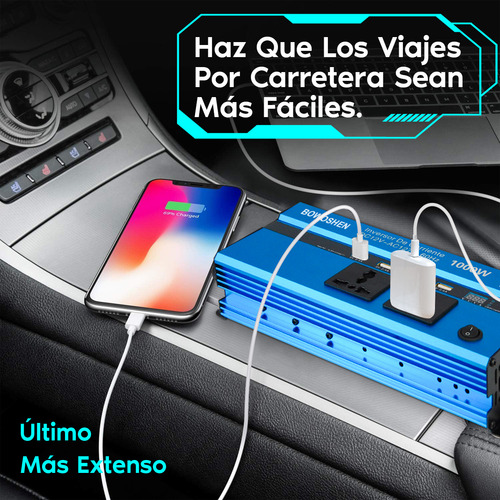 Inversor Corriente Potencia Para Coche 1000w Con Encendedor BOWOSHEN