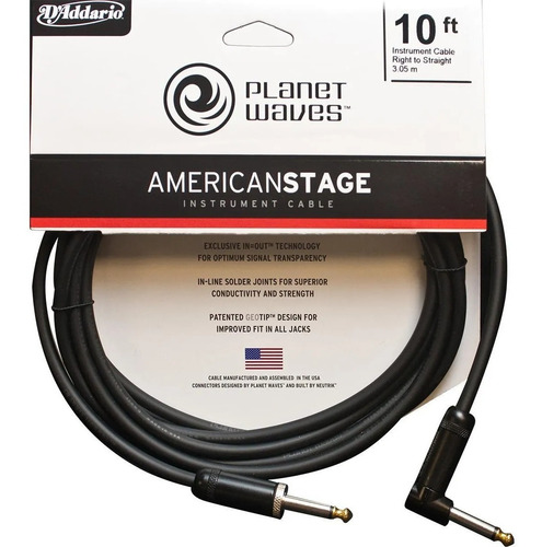 Planet Waves Pw-amsgra-10 Cable Instrumento Guitarra Bajo 3m