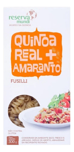 Kit 3x:macarrão Fusilli De Quinoa Tradicional S/ Glutem 300g