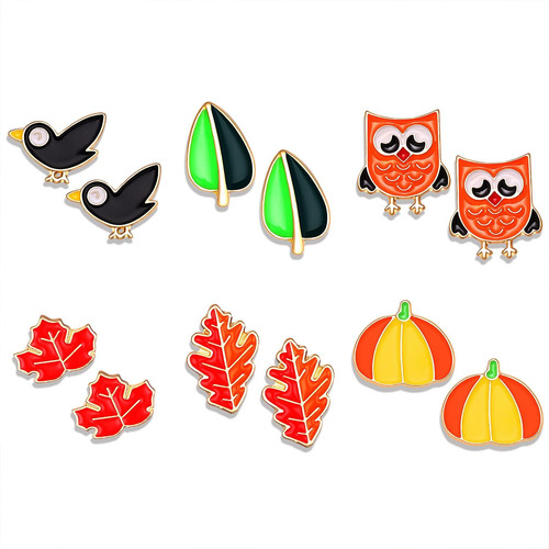 6 Pares De Aretes De Gancho De Halloween, Aretes Colgantes D