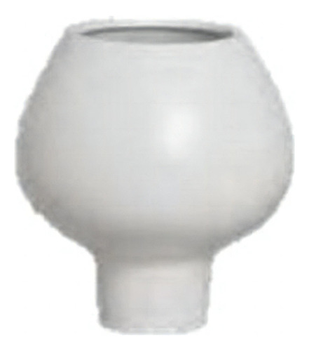 Vaso Cerâmico Branco Fosco 22,6x21,2x22,6cm - Casa De Lila