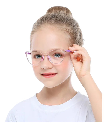Armação De Óculos P/ Grau Criança Infantil Flexível Leve Cor Roxo/rosa