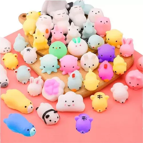 Kit 20 Squishy Bichinho Macio De Apertar Anti Estresse Mochi