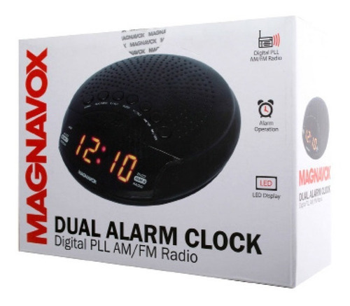 Magnavox Radio Reloj Despertador Am Fm Sintonizador Digital. Color Negro