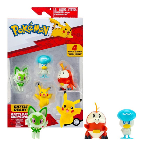 Pokemon Battle Ready Pikachu Multi Pack X 4 Jazwares Replay