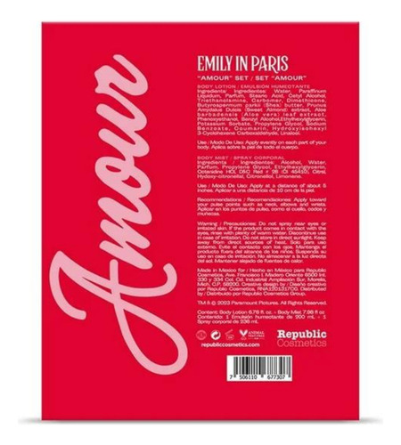 Perfume Emily In Paris, Set Amour: Fragancia + Crema