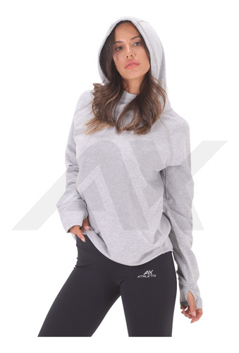 Buzos Mujer Jogging Capucha Cuello Cruzado Algodón Rustico