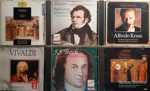 6cd Verdi Schubert Beethoven Gounod Bizet Vivaldi Bach Mozar