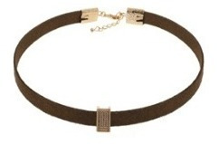 Choker Couro Sintético Rommanel.med. 36cm Ajustável A 33cm.
