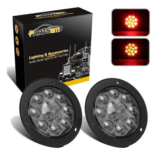 Partsam Led Retraje Reaca Leches Lens Led De 4 Pulgadas, 2 U