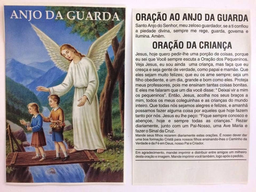 500 Fls Oração De Promessa Anjo Da Guarda Santinho Imagem