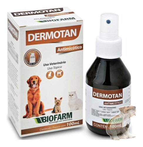 Dermotan Antimicótico Spray Para Cães E Gatos Biofarm 100ml