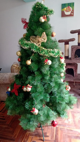 Hermoso Árbol De Navidad Desarmable De Plástico Natural 1.80