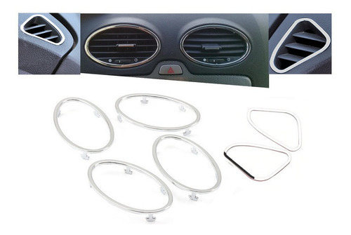 Kit Embellecedores Cromados Aire Acondicionado P/ Ford Focus