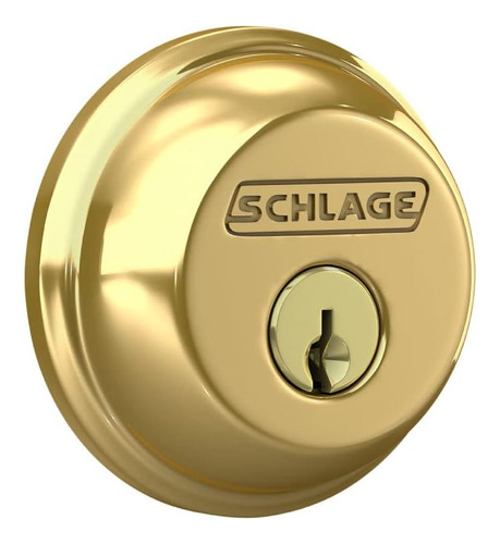 Schlage B60n505 Cerrojo, Llave De 1 Lado, Latón Brillante