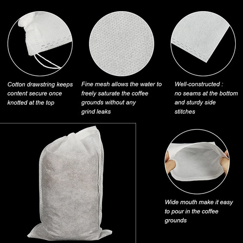 Bolsas De Filtro Café Para Cold Brew Desechables 20 X 30 Cm