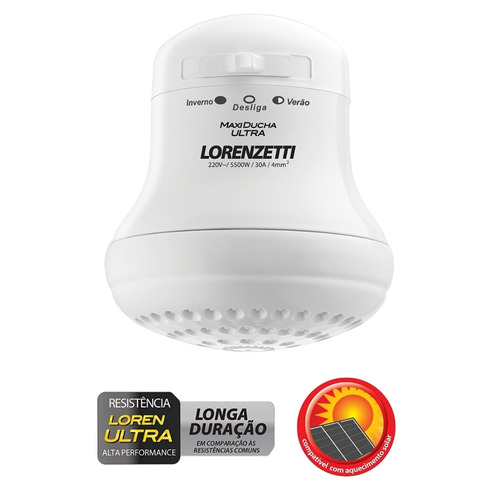 Chuveiro elétrico de parede Lorenzetti Maxi Ducha Ultra branco 5500W 220V