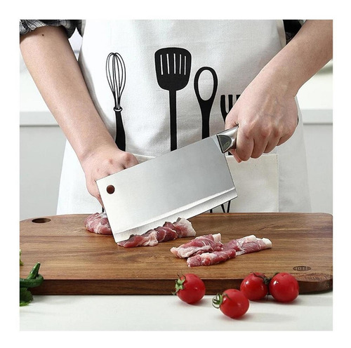 Cuchillo Mediano De Acero Inox, Mxrpp-001, 1 Pza, 32x11x3cm, Color Plata