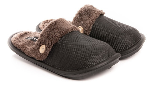Imagen 2 de 8 de Pantuflas Hombre Ojotas Harenna Peluche Abrigo Invierno