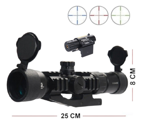 Mira Tri Riel 20mm 1.5-5x40mm Lt Mil Dot Laser Rojo Xchws P