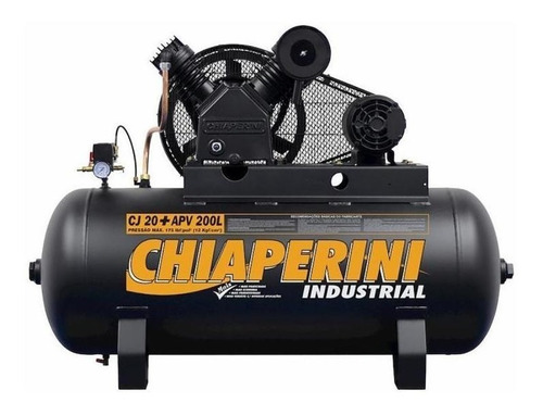 Imagem 1 de 1 de Compressor de ar elétrico Chiaperini Industrial Mais CJ 20+ APV 200L trifásica preto 220V/380V 60Hz