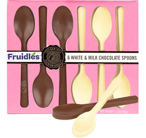 Cucharas De Chocolate Blanco Y Leche, Cucharas Comestibles P