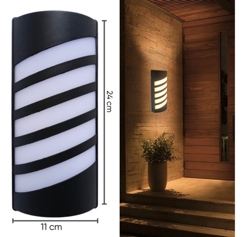 Lampara De Pared Moderna Reja Luz Calida Oruga 15w 3000k
